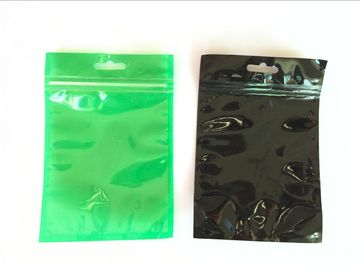 Sacos Ziplock da folha transparente que empacotam o verde e o preto personalizados da cor