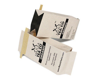 Impressão lateral de empacotamento de Eco do reforço dos sacos do café do papel de embalagem Com laço da lata